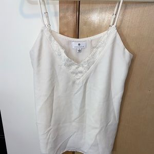 White tank with lace detail
